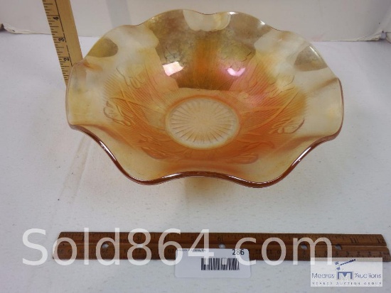 12" diameter Carnival Glass Bowl