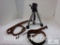 Leather rifle slings and camera tripod