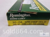 Full box - Remington Core-Lokt .30-06 Springfield - 165-grain