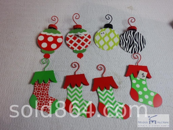 Assorted metal Christmas ornaments