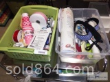 Two boxes of mixed craft and embroidery items