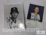 Vernon Law and Bob Boone autographed promo cards