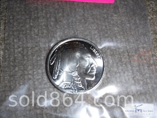 1 troy ounce .999 fine silver - Buffalo nickel style silver round