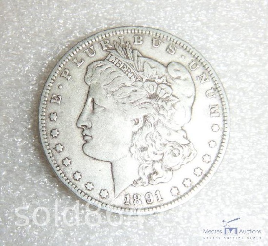 1891-P Morgan silver dollar