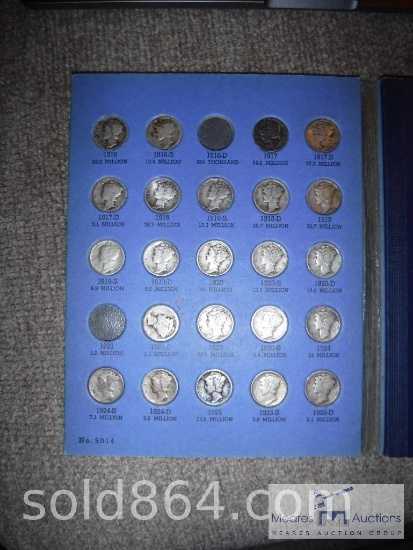 Mercury Dime Collector Book of 73 coins