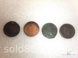 Group of 4 - large cents - (3) 1853 and one holed