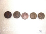 Group of 5 - large cents - 1840, 1843, 1845, 1847, 1848