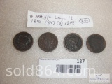 Group of 4 - large cents - 1840, 1847 (2) and 1848