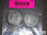 Group of (2) Morgan silver dollars