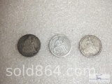Group of 3 - Seated Liberty dimes - 1888, 1889, 1874