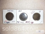 Group of 3 - large cents - 1850, 1853 and 1856