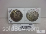 1881-P and 1882-P Morgan silver dollars