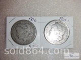 1900 and 1901 Morgan silver dollars
