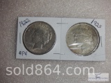 1922 and 1925 Peace dollars