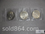 Group of 3 - mixed Peace dollars