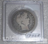 1902-P Barber half dollar