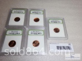 INB graded - five coin - Lincoln cent set