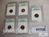 INB graded - five coin - Lincoln cent set