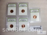 INB graded - five coin - Lincoln set