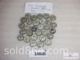 Group of 30 - mixed silver Washington quarters