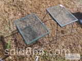 Group of (2) metal outdoor patio end tables