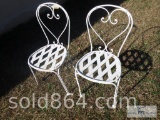 Group of (2) metal outdoor patio chairs
