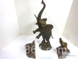 Elephant Statue and bookends