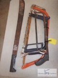 3 HAND SAWS, 1 MACHETE