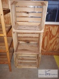 (3) STACKABLE WOODEN CRATES