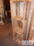 (3) WOODEN STORAGE CRATES