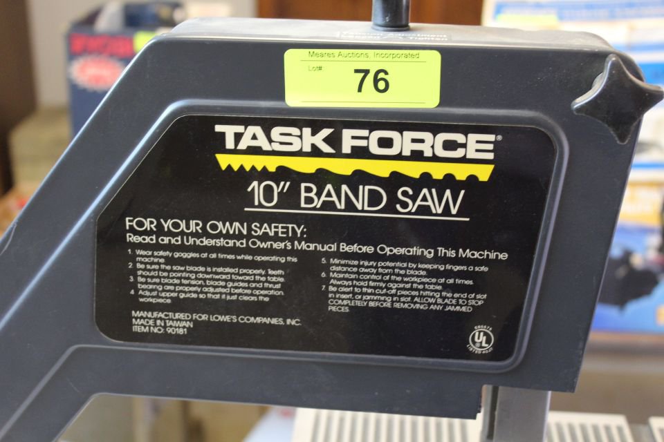 Task Force 10" Vertical Band Saw. | Proxibid