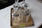 4 Heavy Decanters w/Stieff Pewter Tags.