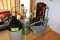 Brown Jug, Wine Decanter and Wine Holders.