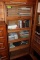 5 Section Oak Bookcase w/Glass Doors.