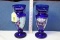 2 Handmade Cobalt Vases with Decorations.