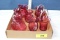 Cranberry Pitchers, Handled Baskets and Vase.