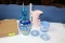 3 Wedgwood Pcs., McCoy Vase, Glass Vase and Decanter.