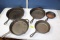 4 Lodge Cast Iron Frying Pans and 1 Pan w/No Marking.