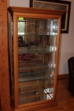 Oak/Glass Curio/Display Cabinet w/Lights.