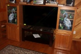 Oak Entertainment Center with Storage on Both Side.