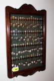 60 Miniature Spoons in Cherry or Mahogany Display.