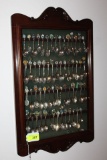 60 Miniature Spoons in Cherry or Mahogany Display.