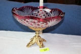 24% Lead Handmade Carved Crystal Bowl.