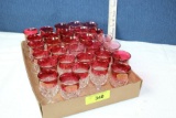 30 Ruby Sherry Glasses.