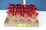 12 Cranberry Glasses.