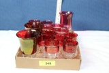 15 Misc. Kings Crown Cranberry Glasses.