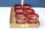 12 Kings Crown Cranberry Dessert Bowls.