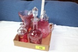 1 Lot of Misc. Cranberry Glassware.