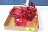 1 Lot of Cranberry Vases.