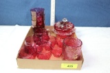 1 Lot of Misc. Cranberry Glassware.